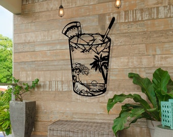 Sun Beach Bar Wall Art, Iconic Bar Wall Decor, Pool Bar Unique Wall Art, Sea Lovers Birthday Gift, Beach Bar Sign, Valentine&#39;s Day Gift