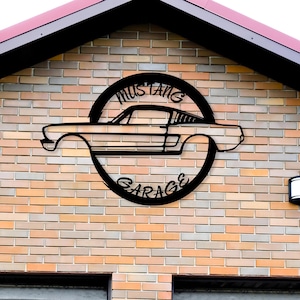 Custom Car Sign, Personalized Garage Name Metal Sign, Car Lover Gift, Custom Car Silhouette, Car Showroom Sign, Auto Repair Shop Decor