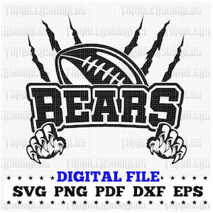 Bears football svg, Bear football svg, Bears svg, Bear svg, sports, cricut and silhouette files, Bears png, sports jerseys, football svg