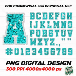 Glitter font, Glitter Sport Alphabet png - light blue Glitter Alphabet - png Print File For Sublimation Or Print - Distressed - Download