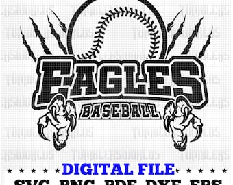 Eagles Baseball SVG, School Spirit Jersey Design (Digital Download)