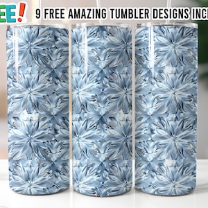 Gobelet fin avec fleurs surgelées, Sublimation de design de gobelet, Fleur surgelée, Papier d'emballage surgelé, Gobelet surgelé -Téléchargement PNG| Cartes 12 styles gratuites HBD