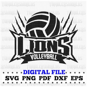 Volleyball svg, Lion Volleyball svg, Lion, Lions, Volleyball, svg, dxf, eps, png, pdf, sublimation, cut file, htv, vector, digital, clipart
