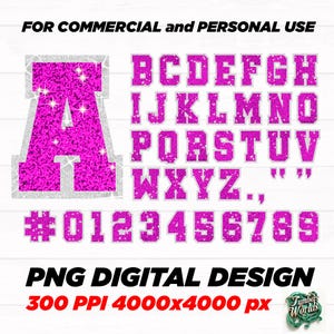Glitter font, Glitter Sport Alphabet png - Pink Glitter Alphabet - png Print File For Sublimation Or Print - Distressed - Download