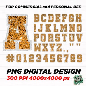 Glitter font, Glitter Sport Alphabet png - Orange Glitter Alphabet - png Print File For Sublimation Or Print - Distressed - Download