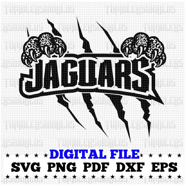 Jaguars Mascot Logo With Claw Marks SVG – Bold Football Team Design for ...
