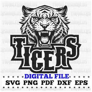 Tiger svg, Tigers svg, Tiger Head png, Roaring Tiger svg, Tiger Mascot svg, Tiger Cut Files Cricut, Tiger Head Silhouette, Tiger Face svg