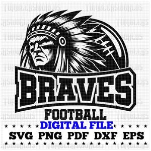 Braves SVG, Braves Football SVG, Football Team, svg, png, jpg, dxf, eps, Cricut Files, Digital Download, Silhouette, Instant Download