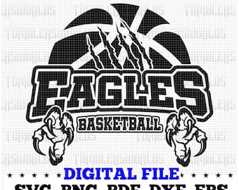 High School Eagles Basketball svg, Eagle Hawk Bird svg, Eagles mascot svg, Eagles School Spirit, Eagles Pride svg, Basketball Cheer Mom svg