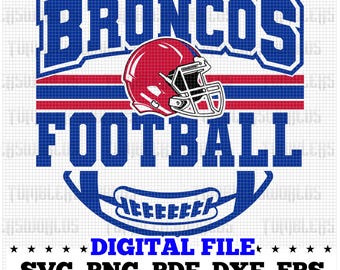 Broncos Football Mascot Design (svg, png, pdf, dxf, eps) (Digital Download)