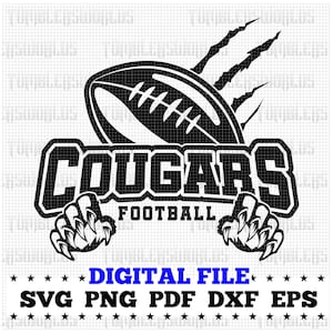 Cougars football svg, Cougar football svg, Cougars svg, Cougar svg, Cougars png, Cougar png, sports, football svg, Cricut Silhouette files