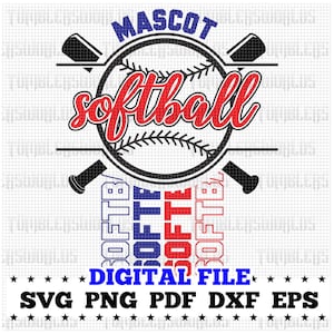 Softball SVG PNG, Softball Mascot svg, Softball Team Template, Mascot Template svg, Softball Shirt, Softball Mom, Team Template, Team Logo