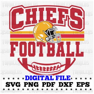 Chiefs Football Svg, Football Svg, Sports Svg, Football Shirt, Sublimation Designs, Chiefs, Chiefs cricut ,Png Dxf Jpg Eps Pdf