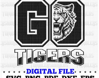 Tigers Mascot SVG, School Spirit Design (Digital File)