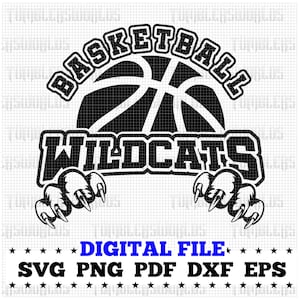 Wildcats Basketball claws svg, Wildcats Basketball svg, Wildcats svg, Wildcats spirit svg, Digital file Download, png, pdf, eps, dxf