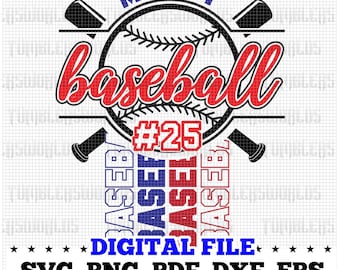 Baseball SVG PNG, Baseball Team Template, Custom Sports Shirt Design, Baseball Player Cut File, Team Mascot SVG, Svg for Cricut, Silhouette