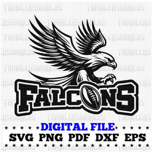ファルコンズ フットボール svg、ファルコン svg、ファルコンズ svg、ファルコンズ フットボール svg、ファルコンズ スクール マスコット、スポーツ、ファルコンズ フットボール png、クリカット デザイン svg
