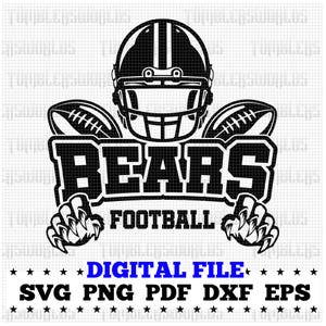 Bears football svg, Bear football svg, Bears svg, Bear svg, sports, cricut and silhouette files, Bears png, sports jerseys, football svg,
