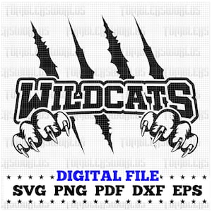 Wildcats claws svg, Wildcats mascot svg, Wildcats Spirit svg, Wildcats Team svg, Digital File Download, eps, dxf, png, pdf