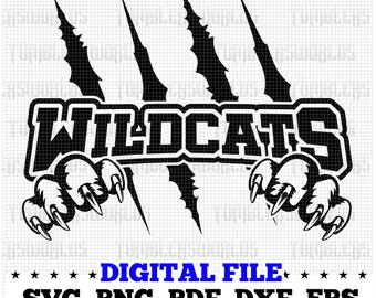 Wildcats claws svg, Wildcats mascot svg, Wildcats Spirit svg, Wildcats Team svg, Digital File Download, eps, dxf, png, pdf