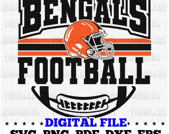 Bengalen voetbal Svg, voetbal Svg, sport Svg, voetbalshirt, sublimatie ontwerpen, Bengalen, Bengalen cricut, png dxf, jpg, eps pdf