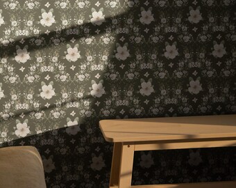 Floral Equestrian Wallpaper: Elegant Peel and Stick or Traditional