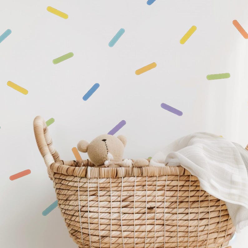 Pastel Rainbow Sprinkle Wall Decals: Peel & Stick Nursery Decor - Etsy