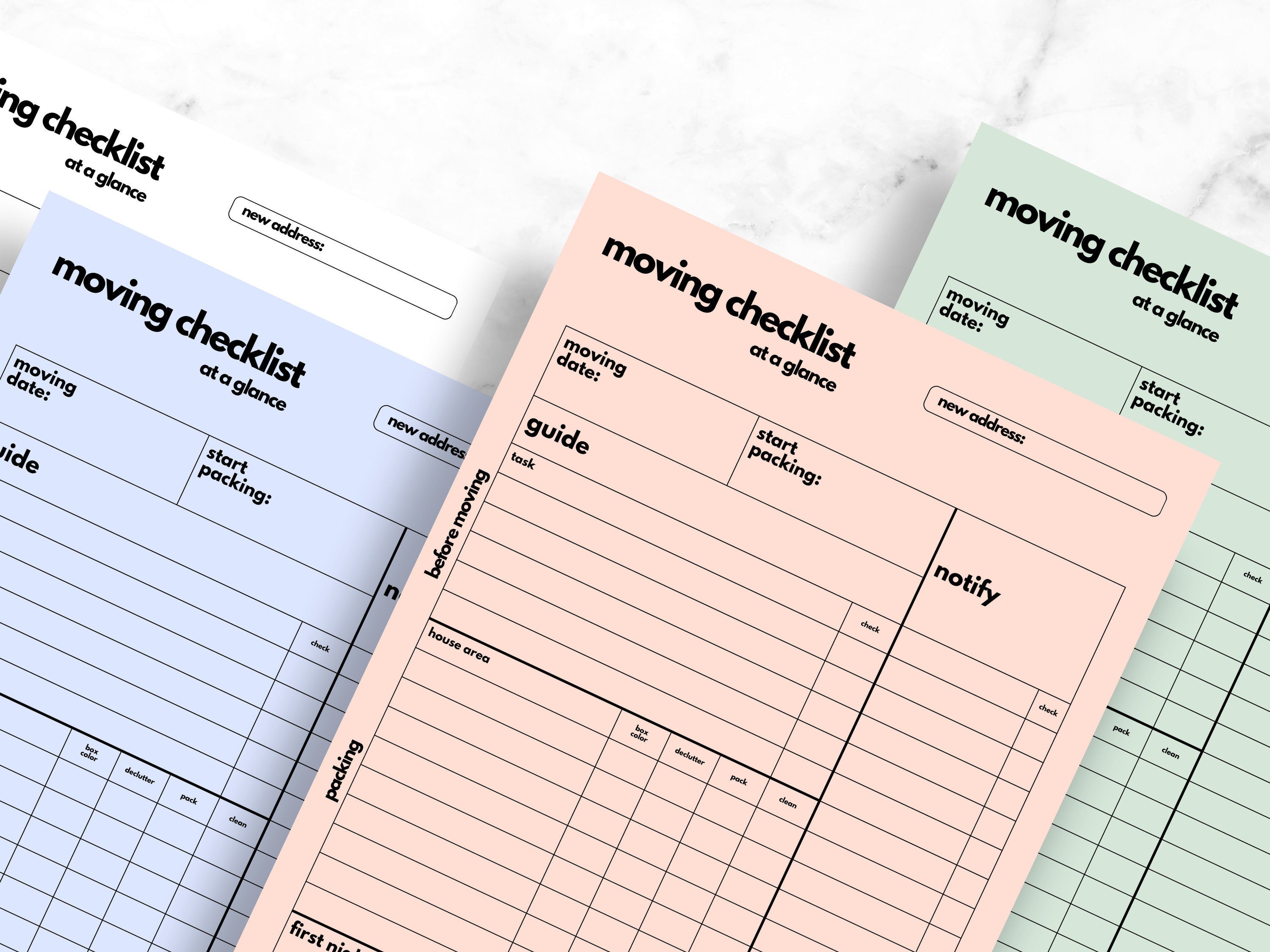 Pre-filled Moving Checklist Printable Moving Planner, Relocation ...