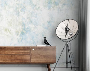 Abstract Watercolor Wallpaper: Bright Blue Textured Wall Mural