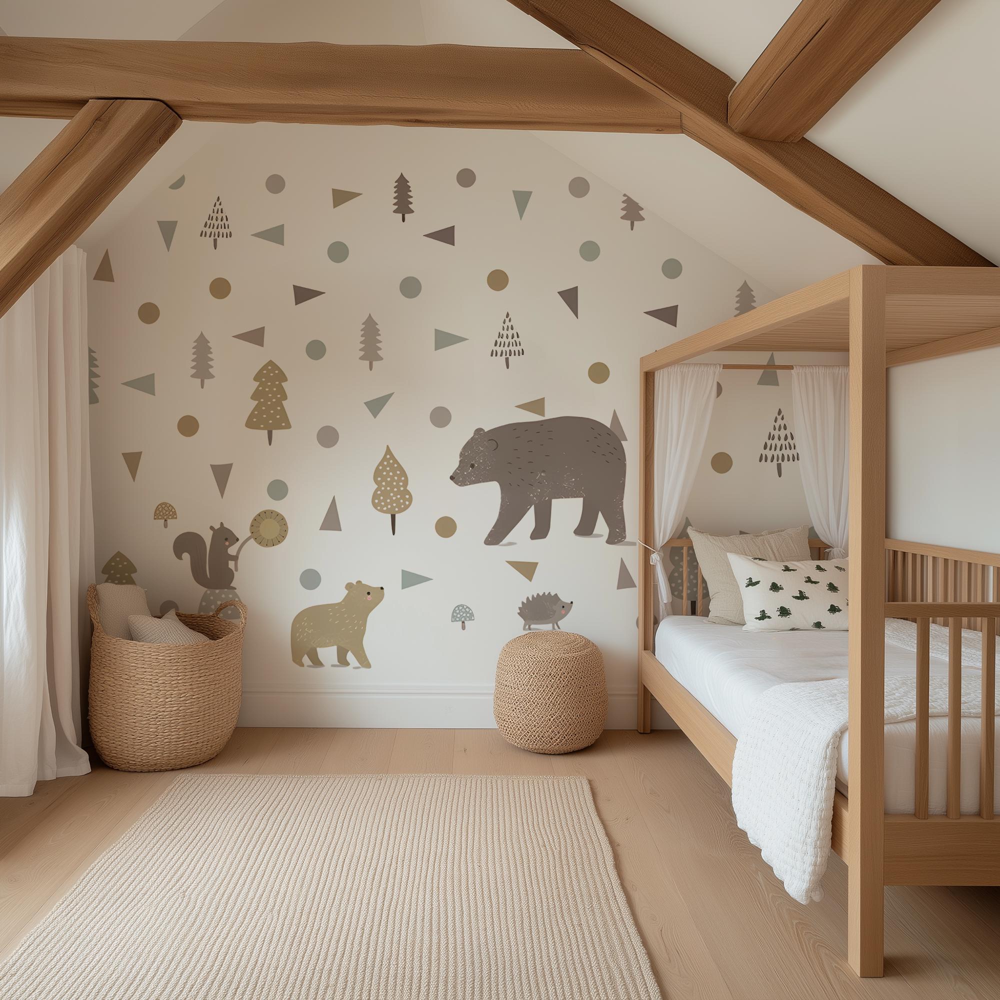 Woodland Animal Wall Decals: Scandi Forest Peel and Stick Stickers - Etsy