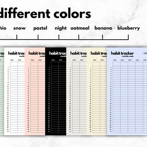 Habit Tracker WEEKLY &amp; MONTHLY Layout Customizable Design Colors ...