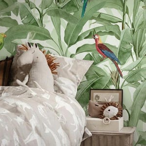 Green Jungle Wallpaper: Tropical, Leaf. Peel and Stick or Traditional Wallpaper