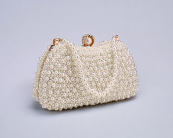 Perle Clutch Tasche | Ivory Hochzeit Clutch | Handtasche | Braut Tasche | Junggesellinnenabschied | Verlobung