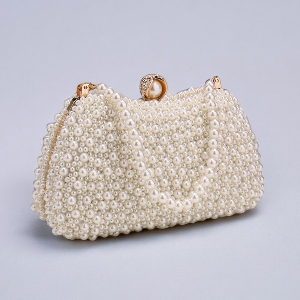 Perle Clutch Tasche | Ivory Hochzeit Clutch | Handtasche | Braut Tasche | Junggesellinnenabschied | Verlobung