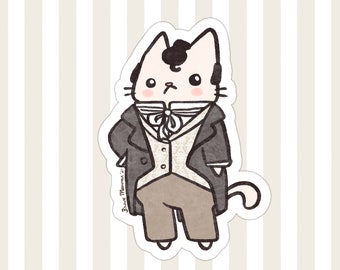 Mr Darcy Sticker Jane Austen Gifts Mr Darcy Cat Sticker Cute Cat Sticker Book Lover Gifts for Book Lovers Gift