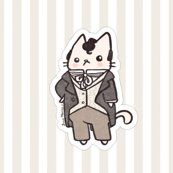 Mr Darcy Sticker Jane Austen Gifts Mr Darcy Cat Sticker Cute Cat Sticker Book Lover Gifts for Book Lovers Gift