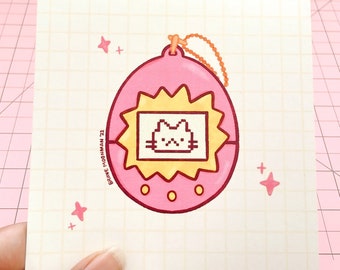 Kawaii Virtual Pet Art Print: 90s Nostalgia Desk Decor
