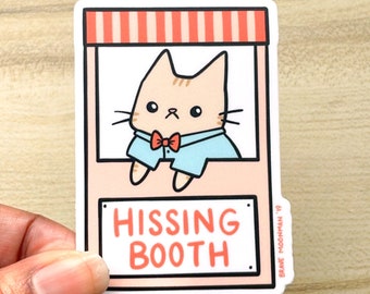 Hissing Booth Sticker - Grumpy Cat Vinyl Decal