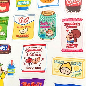 Kawaii Snacks Sticker Sheet Cute Convenience Store Junk Food Stickers image 2