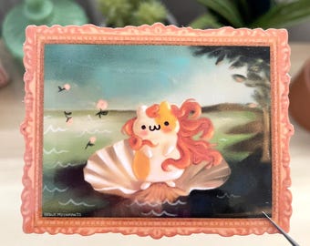 Birth of Venus Vinyl Sticker - Kawaii Hamster Art Decal