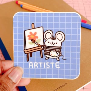 Cute Vinyl Stickers Cute Sticker Cute Mouse Sticker Artist Gift Artist Stickers Painter Gift Kawaii Sticker Kawaii Stickers image 3