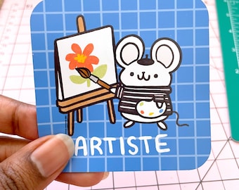 Artist Mouse Vinyl Magnet - Cute Art Fridge Decor