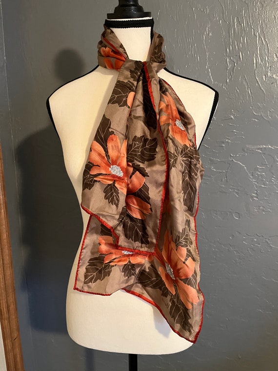 Gorgeous Brown/Orange Vera Neumann Vintage Scarf