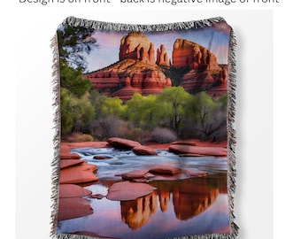 Sedona Red Rock Woven Blanket: Arizona Travel Gift