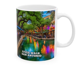 San Antonio River Walk Mug: Texas Travel Gift, 11 oz Ceramic