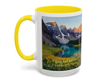Estes Park Colorado Rockies Mug: Wrap Around Design, Nature Lover Gift