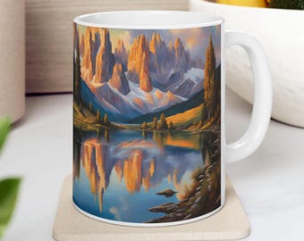 Taza de los Dolomitas, Italia: Alpes, montaña, lago, regalo para amantes de la naturaleza