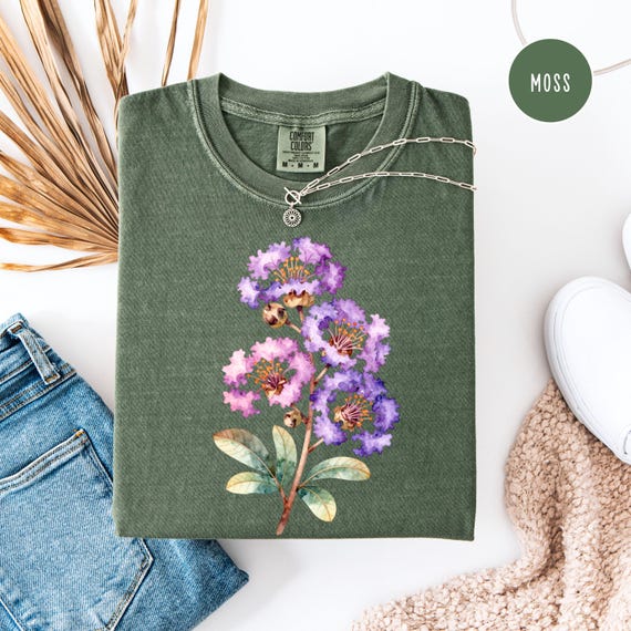 Jacaranda Purpe Flower Comfort Color Tee Shirt, Flower Lover Shirt, Gift For Mom, Spring Flower Shirt