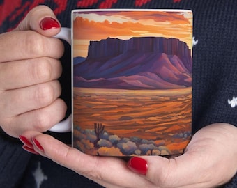 New Mexico Mesa Scenic Vista Mug: Colorful Rock Formations