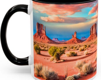 Monument Valley ,Four Corners Monument in Great Navaho Nation Mug Gift, Monument Valley Red Rocks and Painted Desert Gift Mug, Navaho Nation
